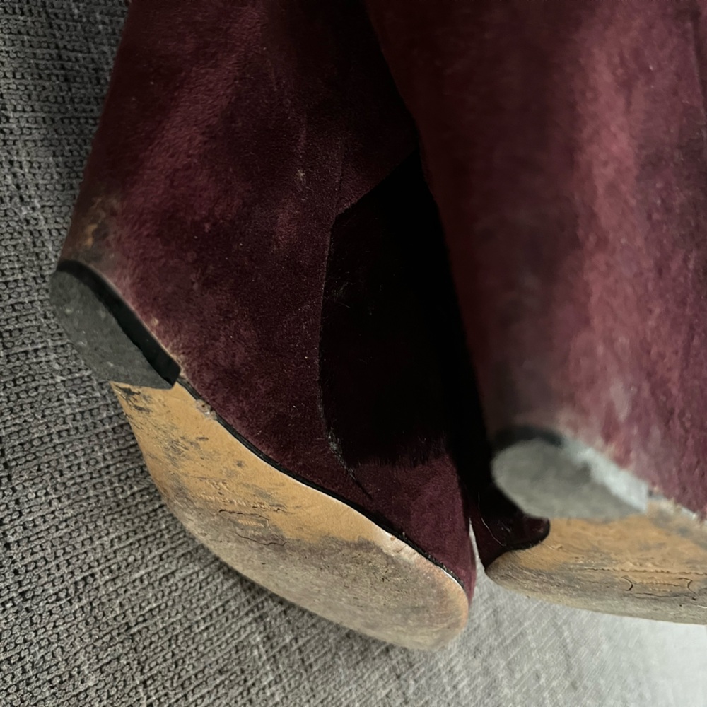 Isabel Marant Women’s Suede Fur Lazio Wedge Boots Sz 38 US Sz 7 - Picture 6 of 16